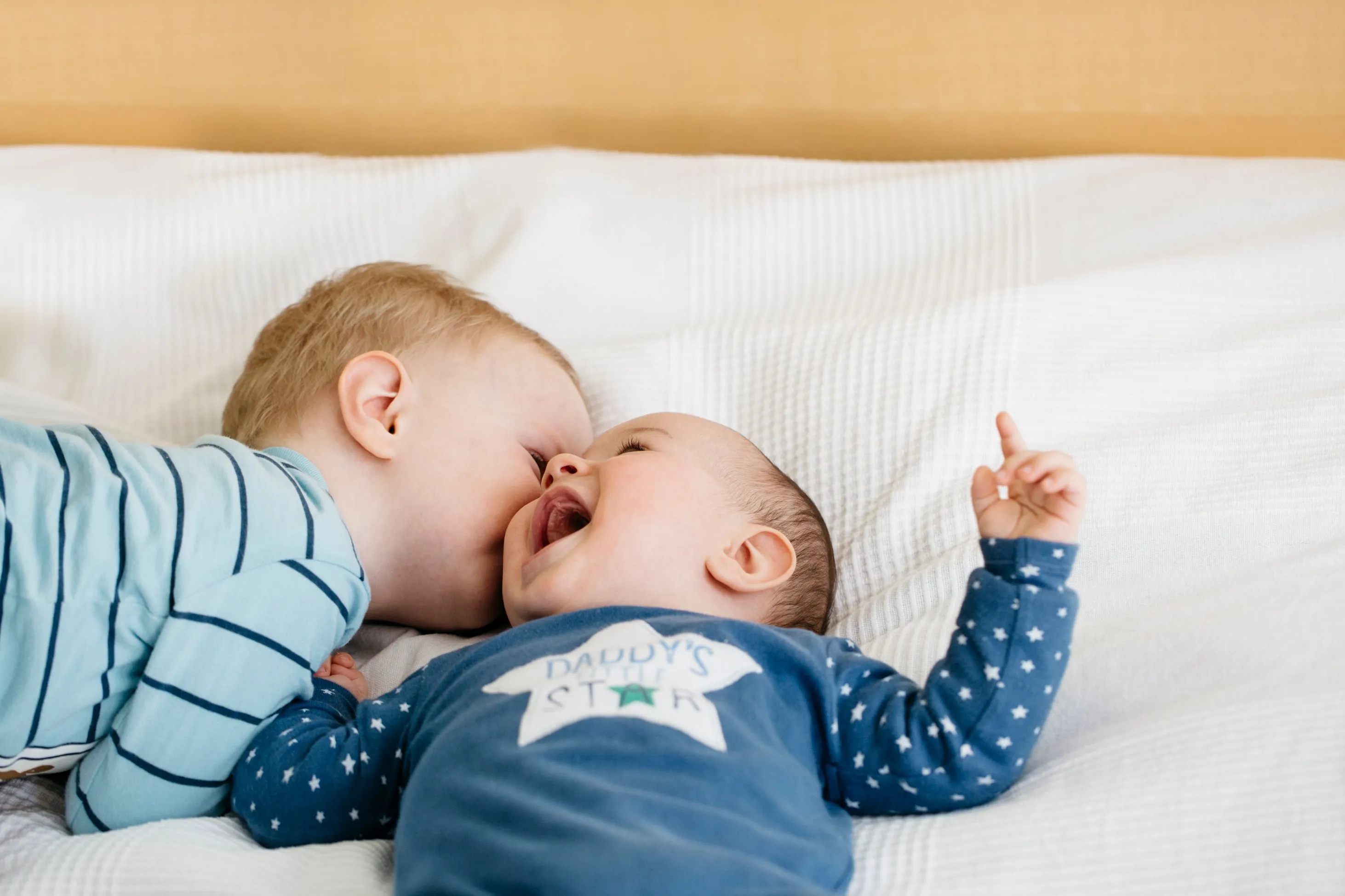 Babies laughing together
