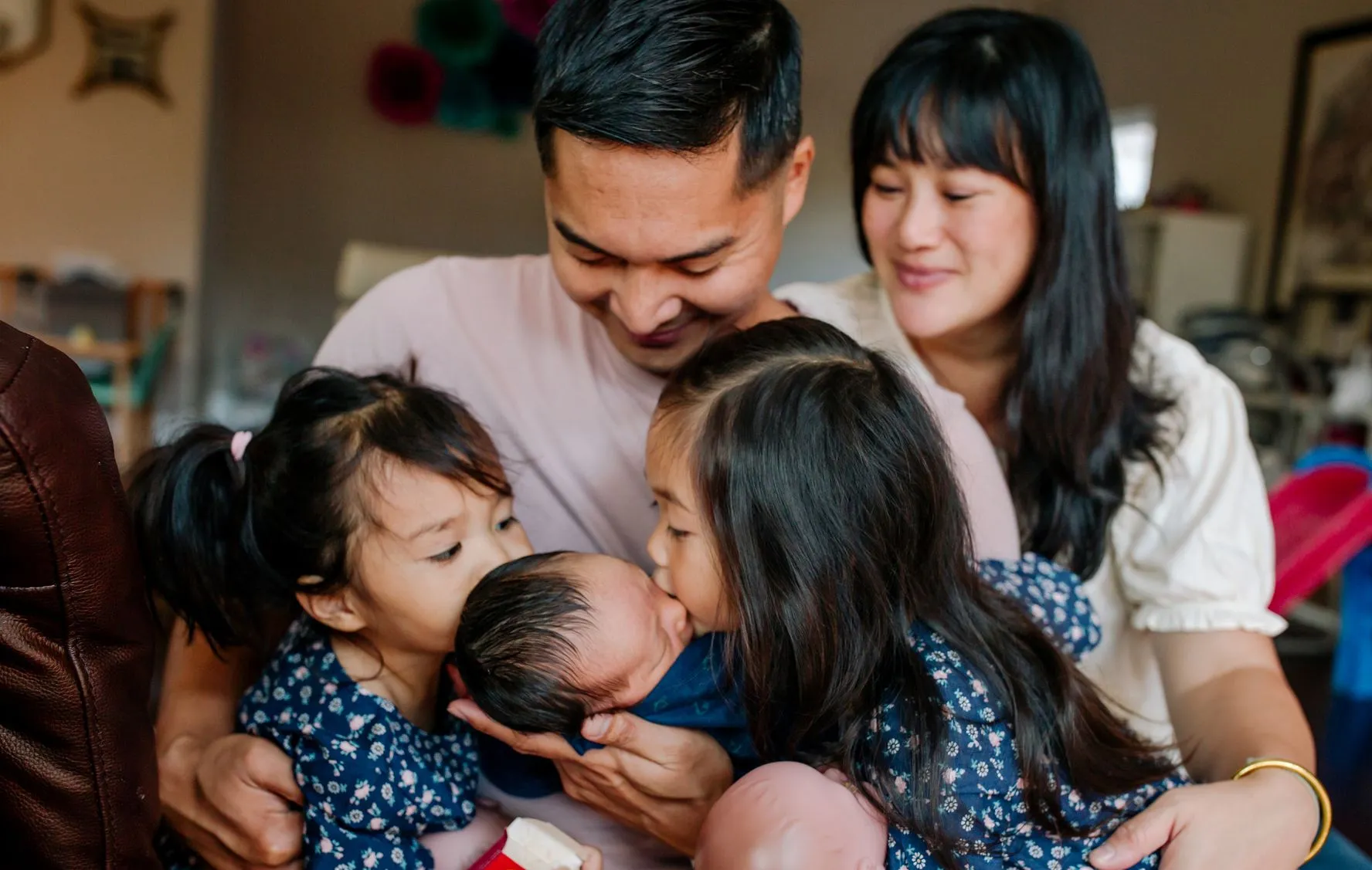 A joyful family moment.